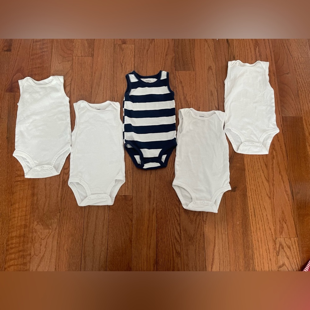 9 Months Unisex Tank Top Onesies BUNDLES ( 5 )
